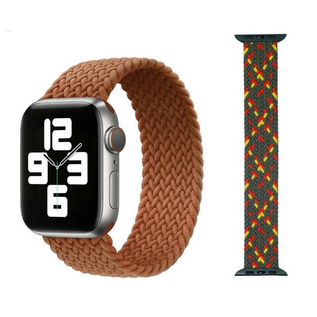 Wigento Smartwatch-Armband "Für Apple Watch Series 8 7 41 / 6 SE 5 4 40 / 3 2 1 38mm Größe M / Frauen Uhr Nylon Armband Ersatz Sport Arm Band Muster 26"
