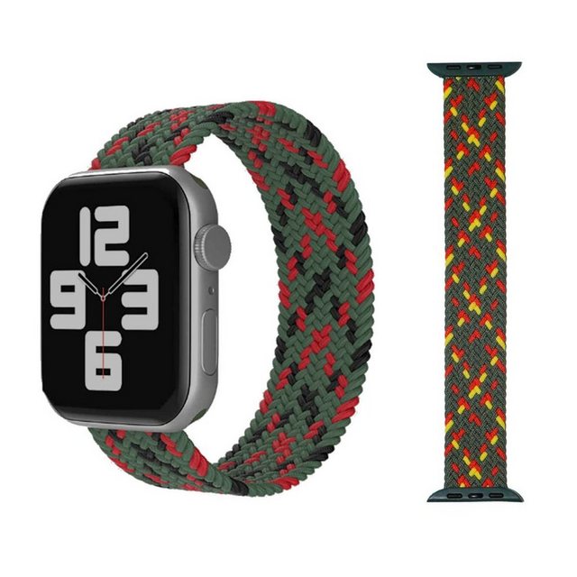 Wigento Smartwatch-Armband "Für Apple Watch Series Ultra 8 / 7 45 / 6 SE 5 4 44 / 3 2 1 42mm Größe L / Männer Uhr Nylon Armband Ersatz Sport Arm Band Muster 24"