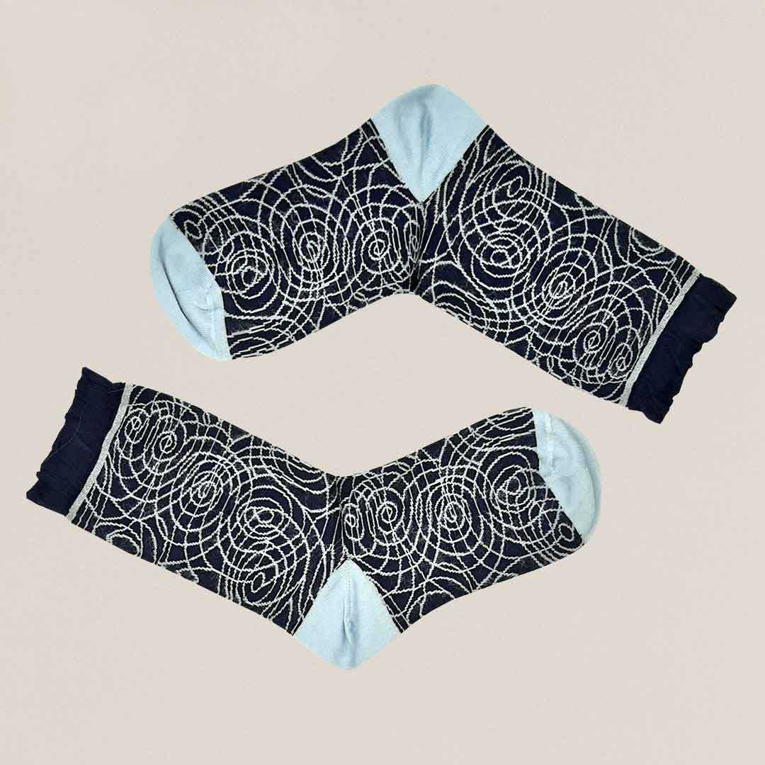 KUNERT Damen ORACLE - 39/42 - Socken mit feiner Musterung - Marine (Blau)