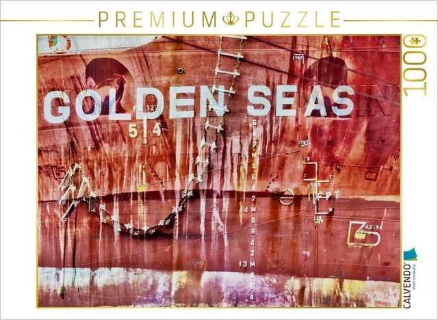 CALVENDO Puzzle CALVENDO Puzzle Detailaufnahme der Golden Seas - Massengutschiff 1000 Teile Lege-Größe 64 x 48 cm Foto-Puzzle Bild von Manuela Falke, 1000 Puzzleteile