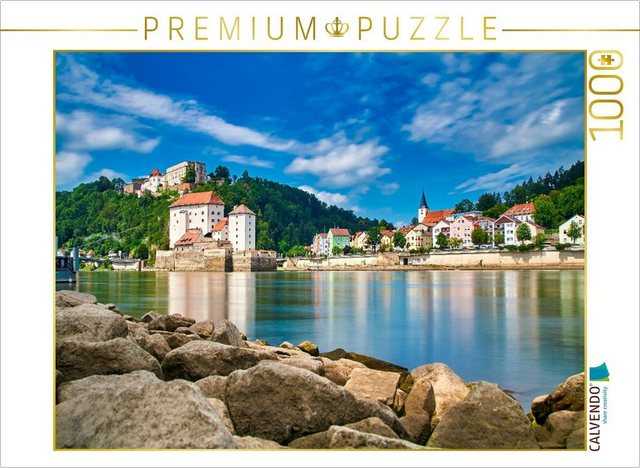 CALVENDO Puzzle CALVENDO Puzzle Dreiflüssestadt Passau: Ilzmündung 1000 Teile Lege-Größe 64 x 48 cm Foto-Puzzle Bild von Jakob Otto, 1000 Puzzleteile