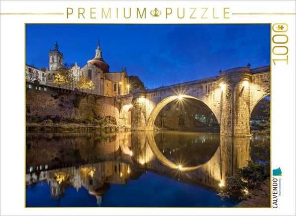 CALVENDO Puzzle CALVENDO Puzzle Kloster Amarante bei Nacht 1000 Teile Lege-Größe 64 x 48 cm Foto-Puzzle Bild von Karin Strunge, 1000 Puzzleteile