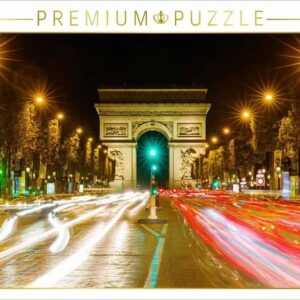 CALVENDO Puzzle CALVENDO Puzzle Triumphbogen in Paris bei Nacht 1000 Teile Lege-Größe 64 x 48 cm Foto-Puzzle Bild von Christian Müller, 1000 Puzzleteile
