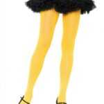 Leg Avenue Kostüm Strumpfhose gelb, Unverzichtbares Accessoire für Damen, vielseitig kombinierbares Kostümzubehör