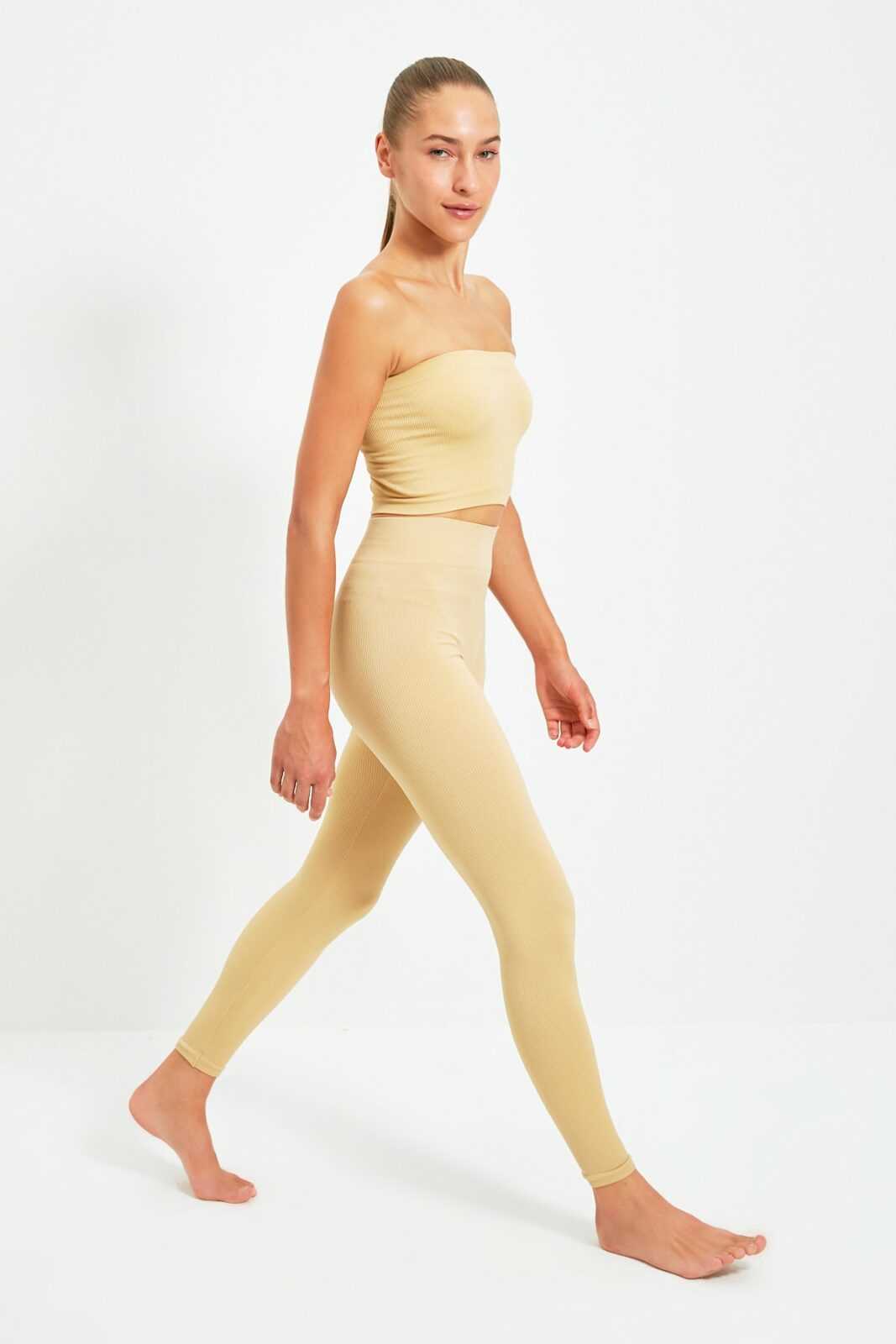 Trendyol Collection Sport-leggings Gelb Hoher Bund für Damen – M/L