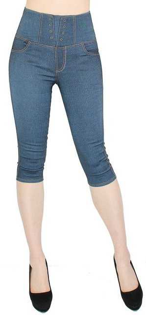 dy_mode Caprihose High Waist Damen Capri Hose 3/4 Caprihose Kurze Skinny Pants in Unifarbe, 4-Pocket Style