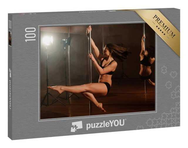 puzzleYOU Puzzle Frau beim Pole Dance im Fotostudio, 100 Puzzleteile, puzzleYOU-Kollektionen Erotik