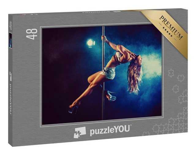 puzzleYOU Puzzle Pole Dance mit Beleuchtung und Rauch, 48 Puzzleteile, puzzleYOU-Kollektionen Erotik