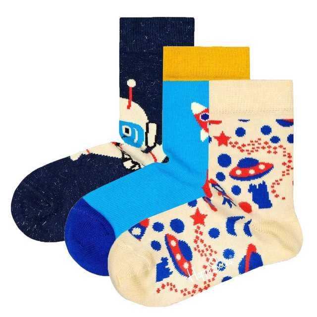 Happy Socks Freizeitsocken Kinder Socken unisex, 3er Pack – Geschenkbox