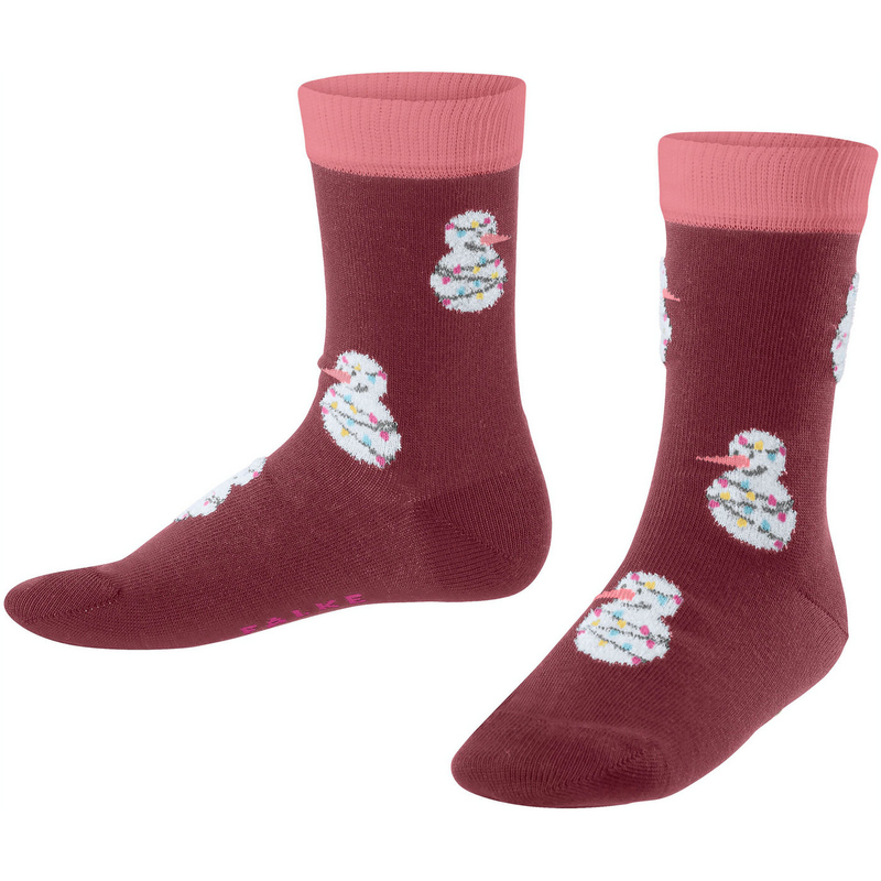 FALKE Funny Snowmen Socken Kinder ruby 23-26