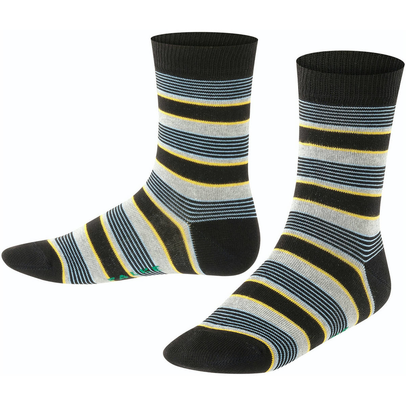 FALKE Mixed Stripe Kindersocken black 39-42