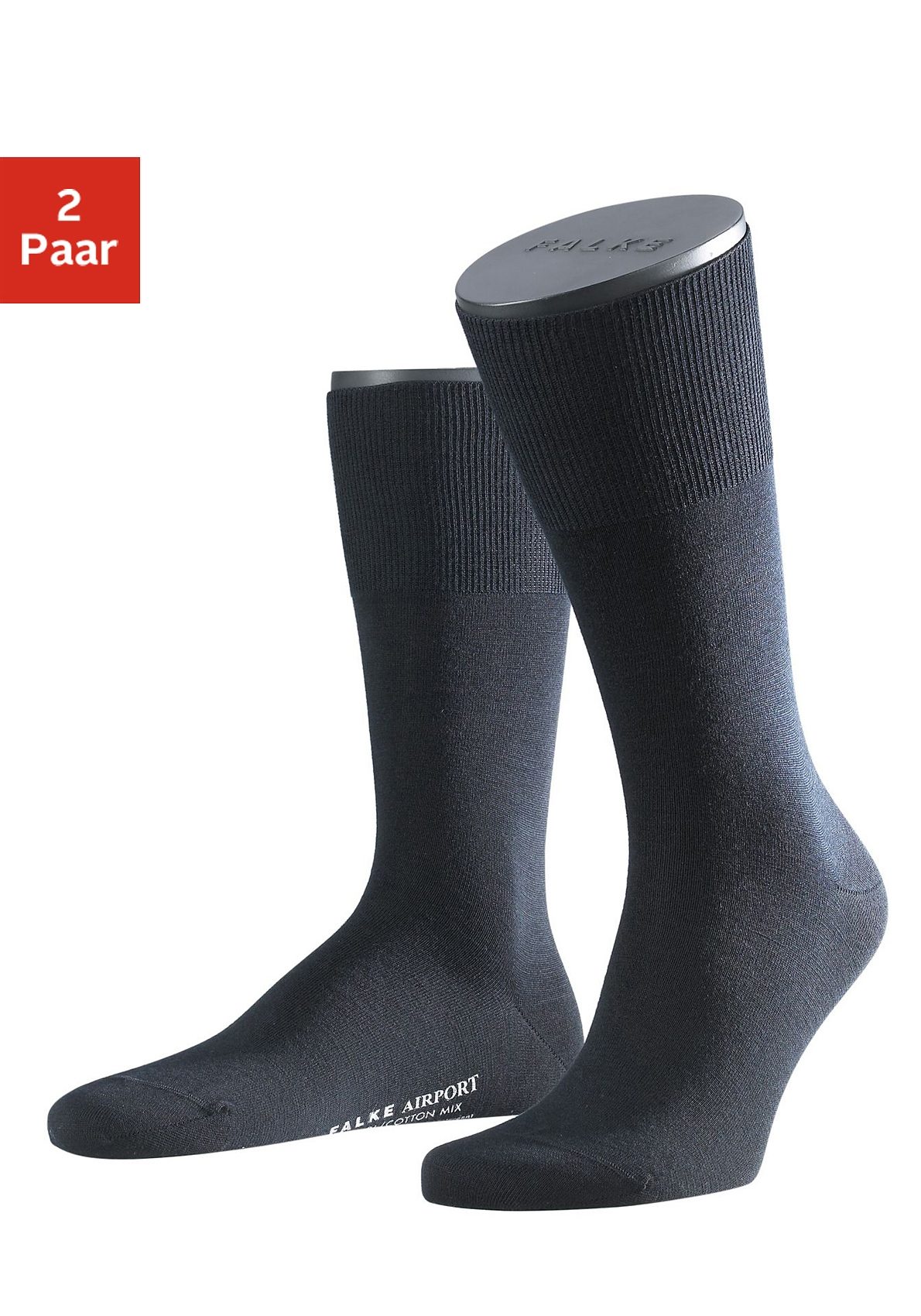 FALKE Socken “Airport”, (2 Paar), mit wärmender Schurwolle