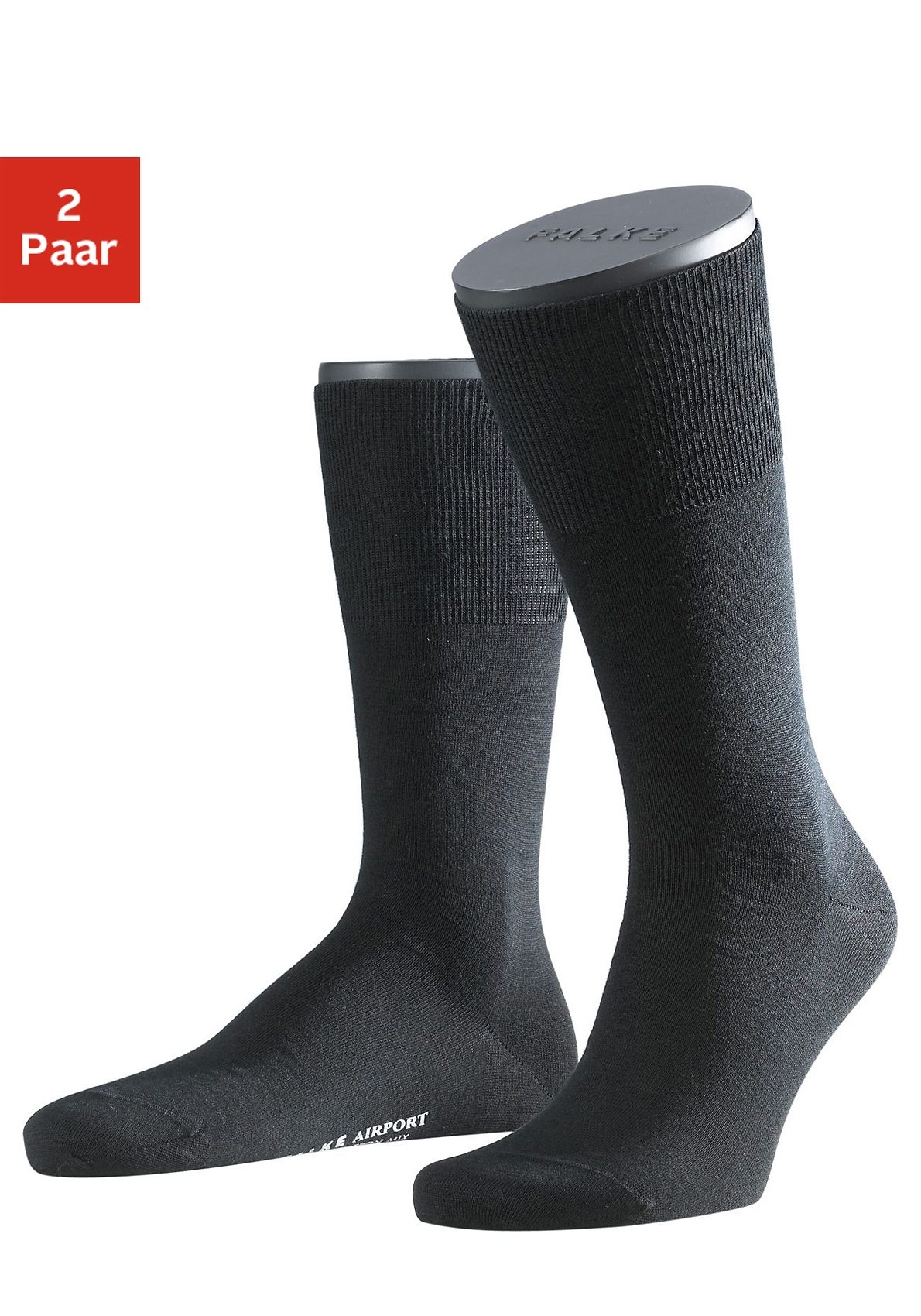 FALKE Socken “Airport”, (2 Paar), mit wärmender Schurwolle