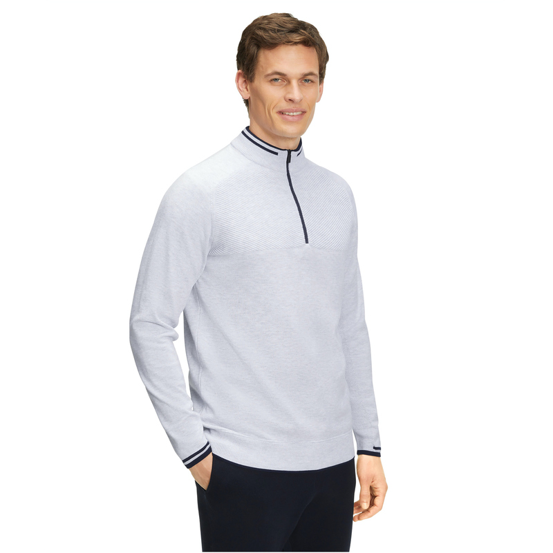 FALKE Strickpullover mit Zipöffnung Herren white melange M