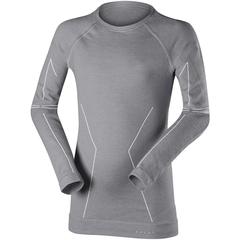 FALKE Wool-Tech Shirt langarm Kinder grey/heather 110/116