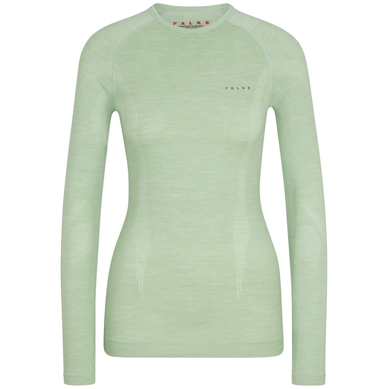 FALKE Wool Tech langarm Unterhemd Damen 7378 – quiet green L