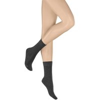 HUDSON Damen AIR PLUSH –  35/38 – Socken mit anatomisch geformter Plüschsohle – Grau-mel. (Grau)