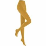 HUDSON Damen RELAX FINE  –  40/42 – Blickdichte Strumpfhose / Strickstrumpfhose mit hohem Baumwollanteil – Curcuma (Gelb)