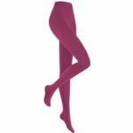 HUDSON Damen RELAX FINE  –  40/42 – Blickdichte Strumpfhose / Strickstrumpfhose mit hohem Baumwollanteil – Merlot (Rot)