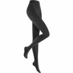 HUDSON Damen RELAX FINE  –  44/46 – Blickdichte Strumpfhose / Strickstrumpfhose mit hohem Baumwollanteil – Anthrazit (Grau)
