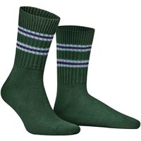 HUDSON Herren CRUDE –  39/42 – Socken mit sportlichen Ringeln – Forest 0885 (Grün)