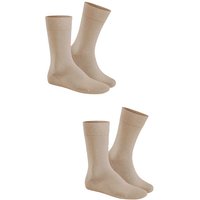 HUDSON Herren ONLY 2-PACK –  39/42 – Klassische Herren Socken im Doppelpack – Beige-mel. (Dunkel Beige)