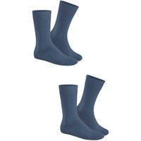 HUDSON Herren ONLY 2-PACK –  39/42 – Klassische Herren Socken im Doppelpack – Marine-mel. (Blau)