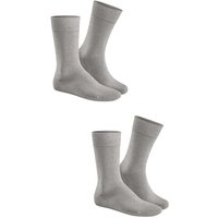 HUDSON Herren ONLY 2-PACK –  39/42 – Klassische Herren Socken im Doppelpack – Silber (Grau)