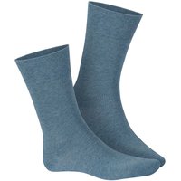 HUDSON Herren RELAX COTTON –  41/42 – Herren Baumwollsocken ohne Gummi – Jeans-mel. (Blau)