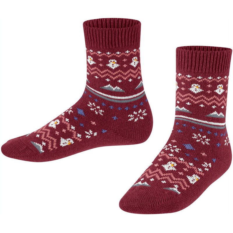 FALKE Winter Fair Isle Socken Kinder ruby 35-38