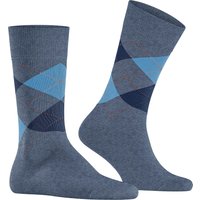 Burlington Herren Socken blau Baumwolle Gemustert