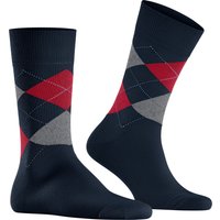 Burlington Herren Socken blau Baumwolle Gemustert