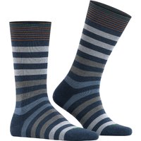 Burlington Herren Socken blau Baumwolle Gestreift