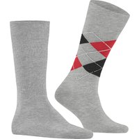 Burlington Herren Socken grau Baumwolle unifarben