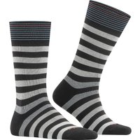 Burlington Herren Socken schwarz Baumwolle Gestreift