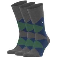 Burlington Kurzsocken Herren Socken 3er Pack – Clyde, Rautenmuster