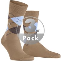 Burlington Herren Socken beige Baumwolle Gemustert