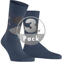 Burlington Herren Socken blau Baumwolle Gemustert