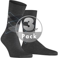 Burlington Herren Socken grau Baumwolle Gemustert