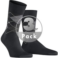 Burlington Herren Socken schwarz Baumwolle Gemustert