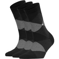 Burlington Kurzsocken Damen Socken 3er Pack – Bonnie, Rautenmuster