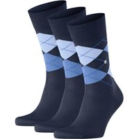 Burlington Kurzsocken Herren Socken 3er Pack – Manchester, Rautenmuster