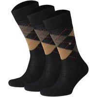 Burlington Kurzsocken Herren Socken PRESTON 3er Pack – Rautenmuster