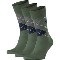 Burlington Kurzsocken Herren Socken 3er Pack – Manchester, Rautenmuster