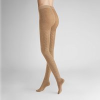 Hudson Winter Plait Strickstrumpfhose, Zopf-Muster, für Damen, beige, 42/44