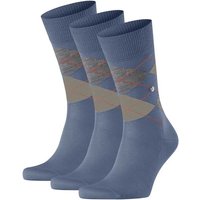 Burlington Kurzsocken Herren Socken 3er Pack – Manchester, Rautenmuster