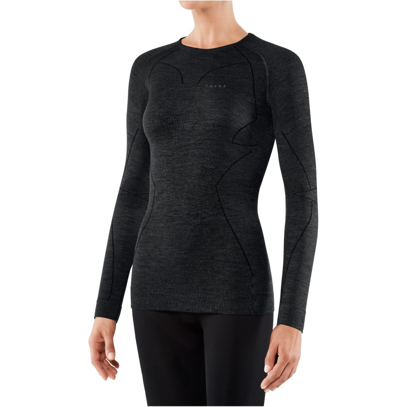 FALKE Langarmshirt Wool-Tech Damen black XS