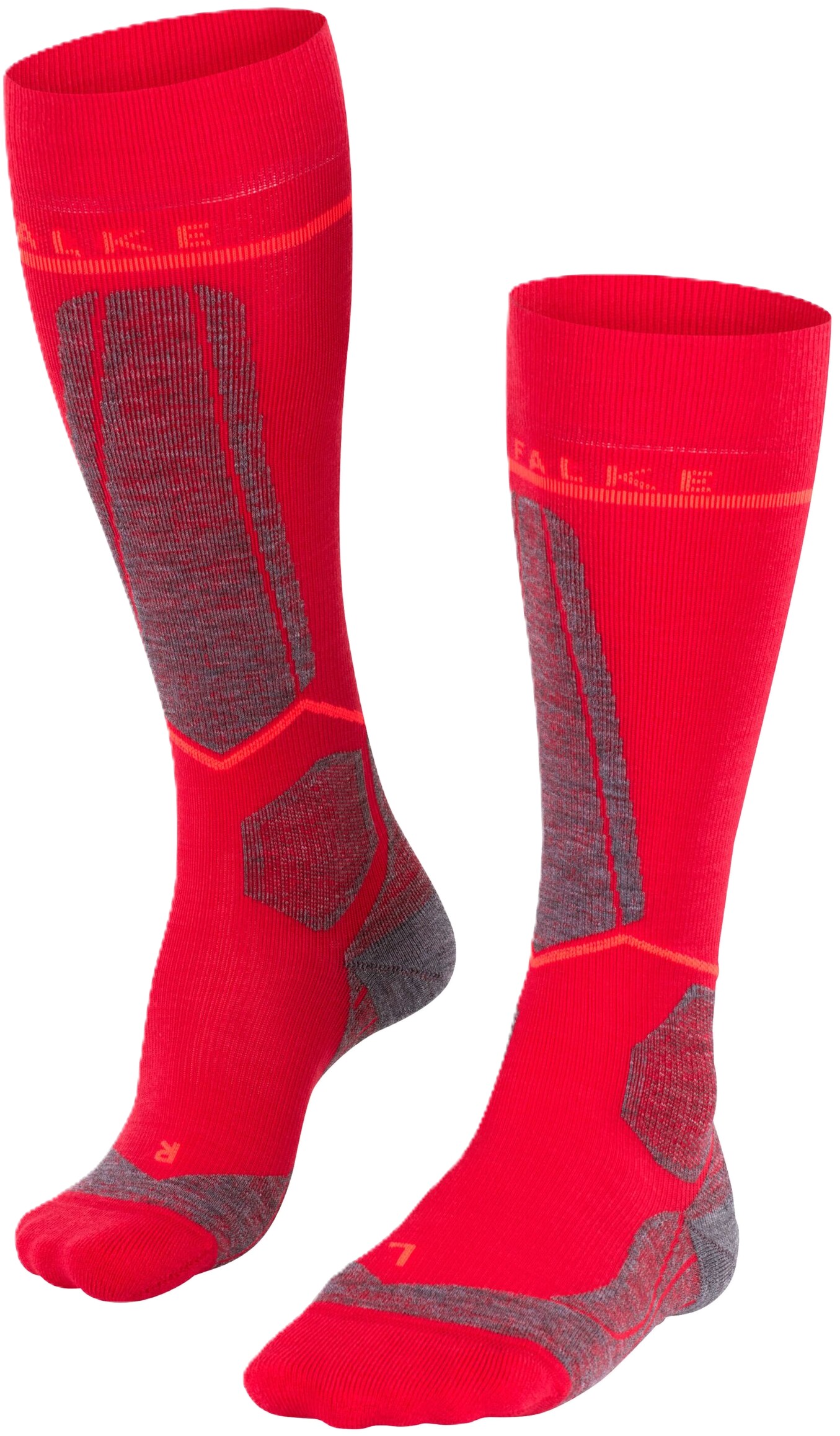 FALKE SK Compression Wool Kniestrümpfe, Polsterung, Feuchtigkeitstransport, für Damen, rot, 35-38