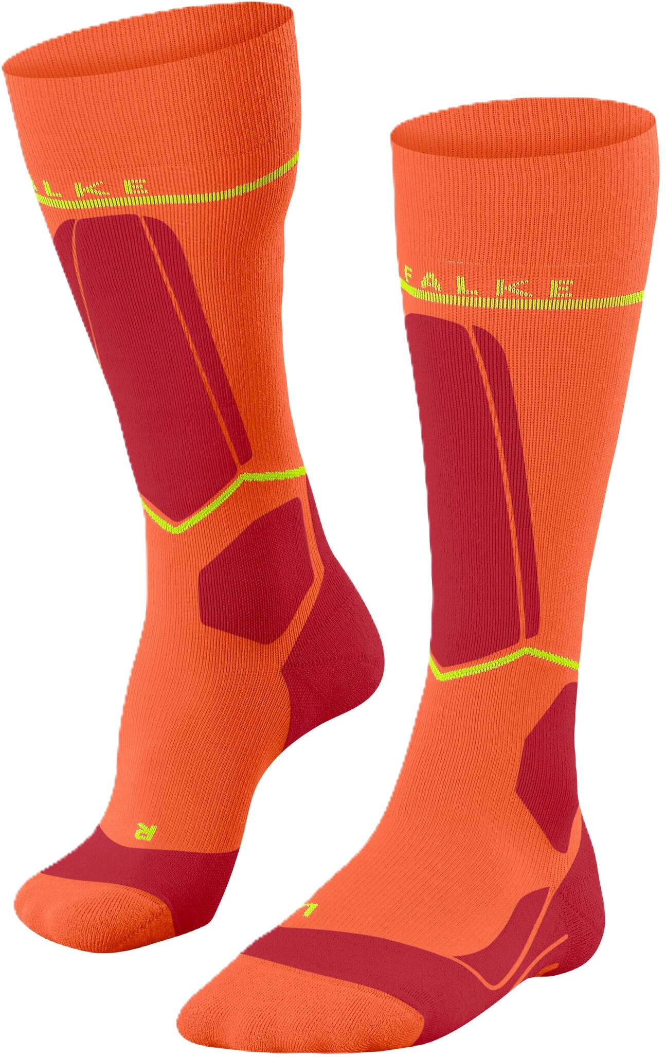 FALKE SK Compression Wool Sportsocken, Feuchtigkeitstransport, Wärmeisolation, für Herren, orange, 43-46