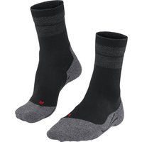 FALKE TK Stabilizing Trekkingsocken, Kompressionszonen, Rippbündchen, für Damen, schwarz, 39/40